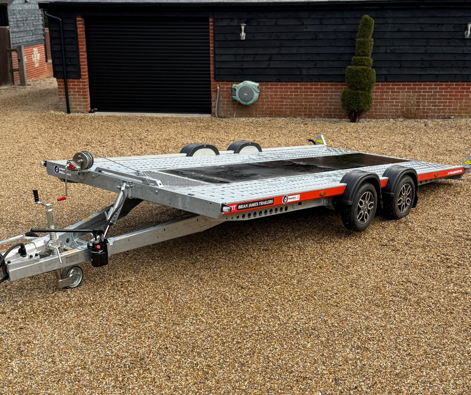 Hampshire Trailer Co's Hire Fleet. image depicts Our Brian James A-Transport Car Trailer Available Ror Rent