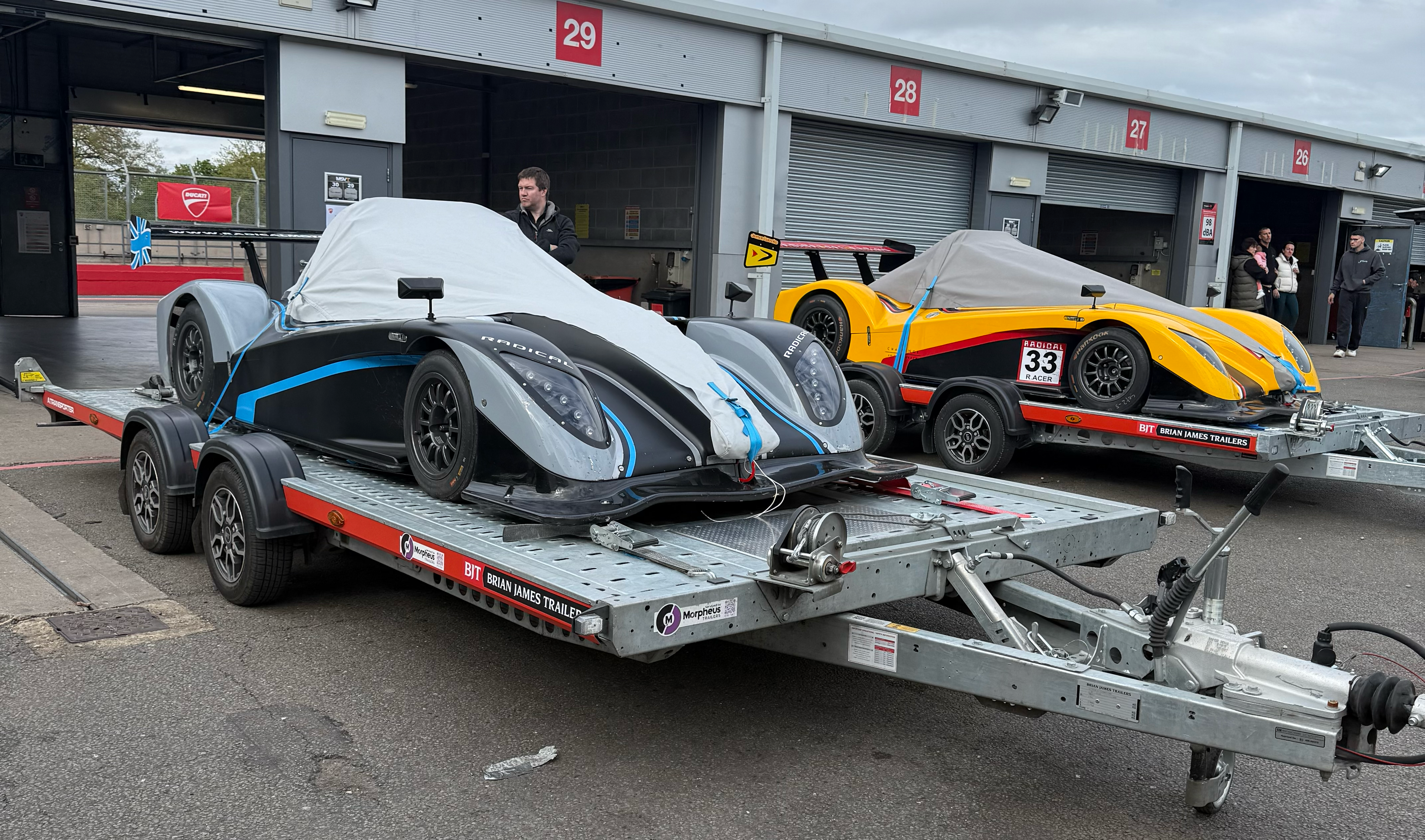 Two Radical sr1's on Brian James A-Transport Trailers For Hire