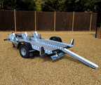 ramps of Woodford 3 bike triple motorbike trailer for hire and rent from Hampshire Trailer co